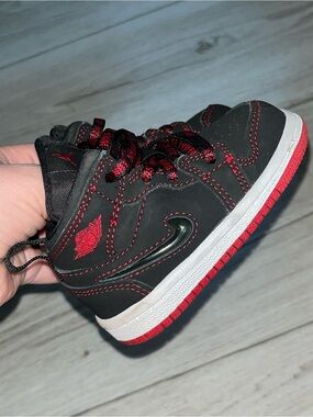 Nike Kids Black and Red High-Top Sneakers